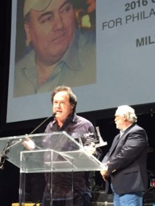Milton Verret Accepts "Cliffy" Award